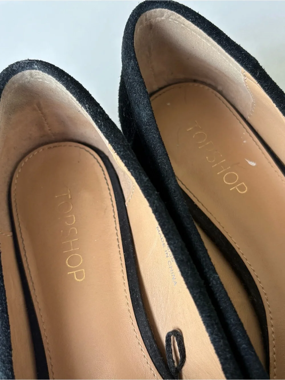Topshop Black Suede Tassel Loafers